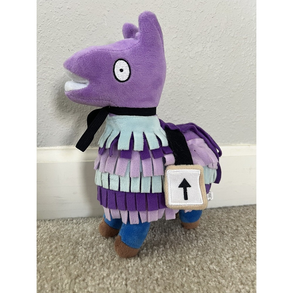 8” Fortnite Loot Llama Plush Stuff Animal Plush Purple Blue Fringe Black Arrows